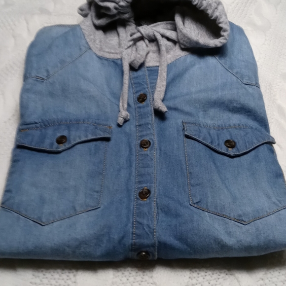 rue21 Hoode Button Swearshirt Shirt XS - Picture 2 of 4